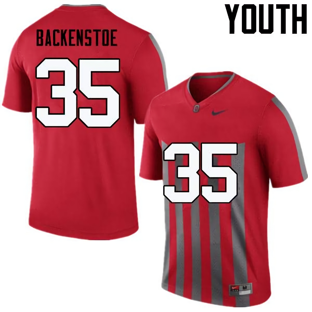 Alex Backenstoe Ohio State Buckeyes Youth NCAA #35 Nike Throwback Red College Stitched Football Jersey DOB8856OK